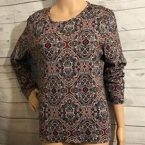 100% Cotton Damask Print Top